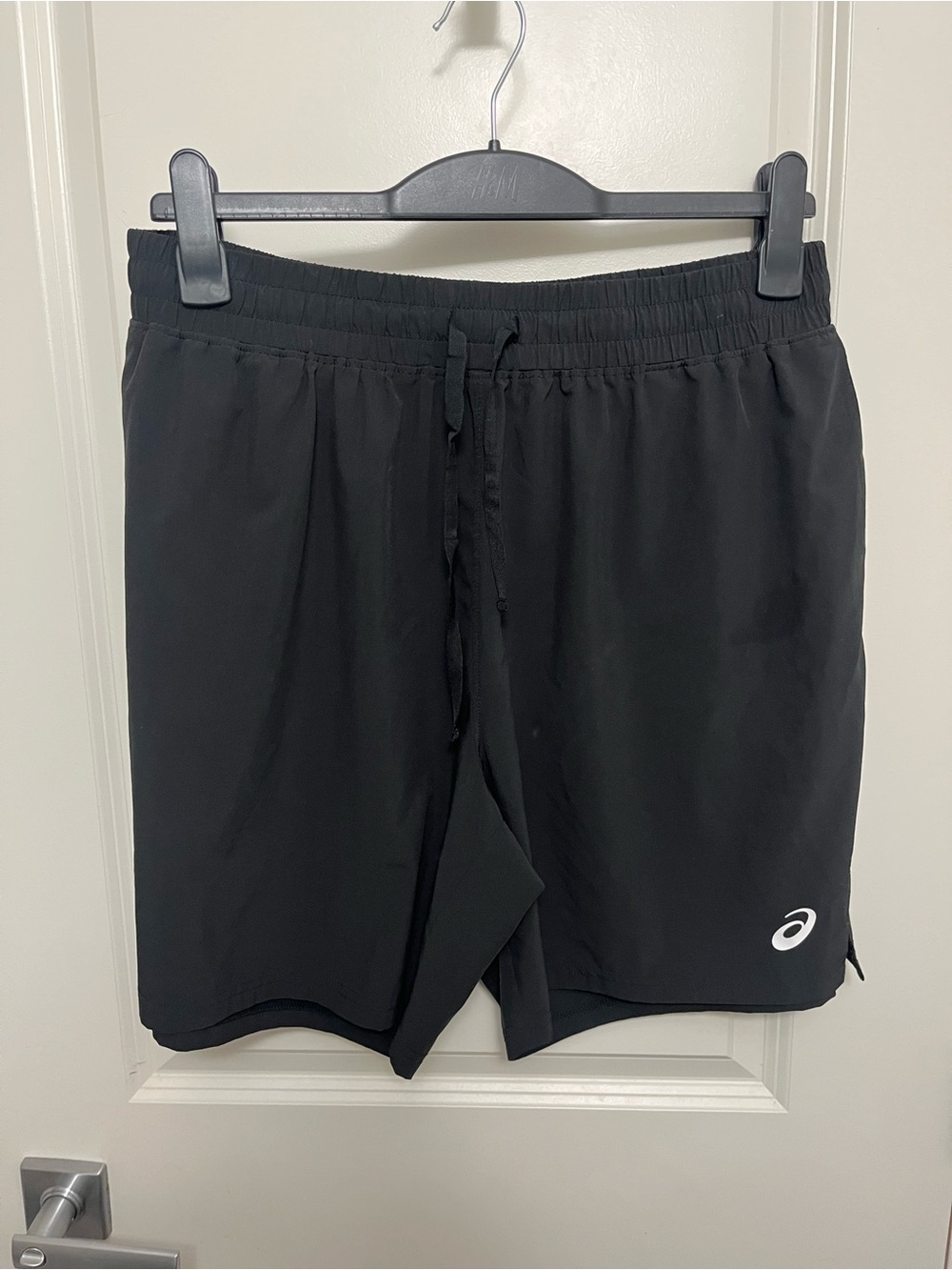 ASICS Men's Premium Polyester-Spandex Athletic Shorts – Black, Size XL